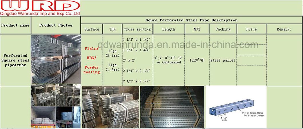 2"X2" 14ga Perforated Square Tube