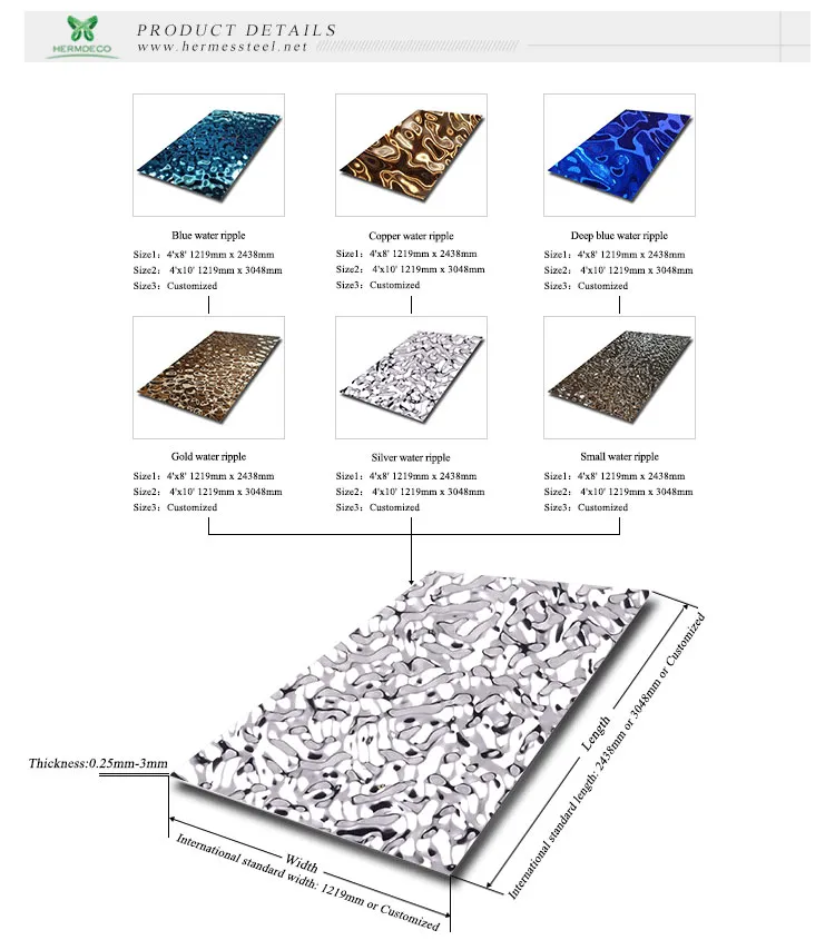 304 Stainless Steel Sheet Construction Materials Stamping for Wall Panel