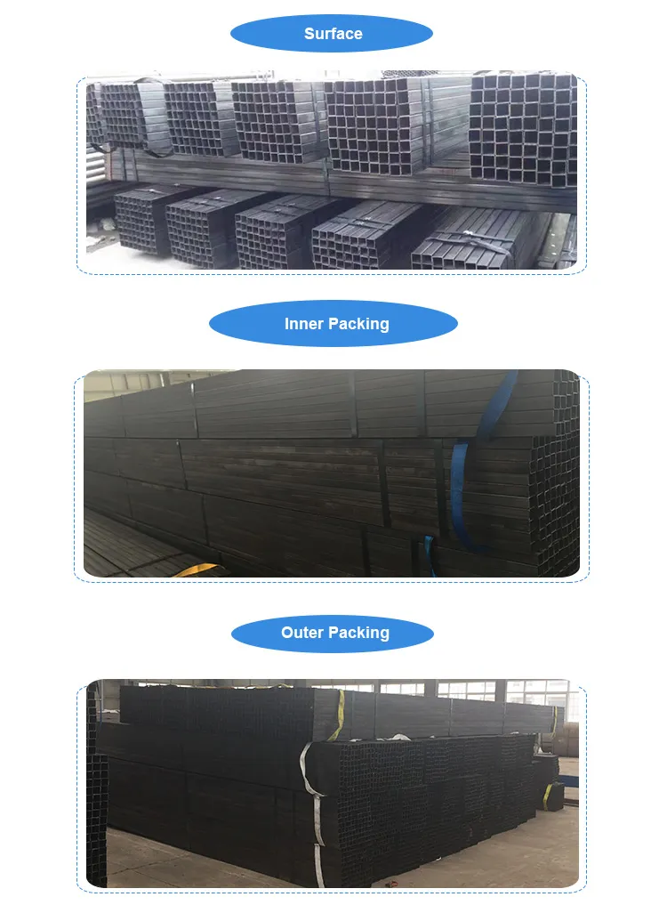 50*25*1.6mm Black Rectangular Steel Tubing for Africa