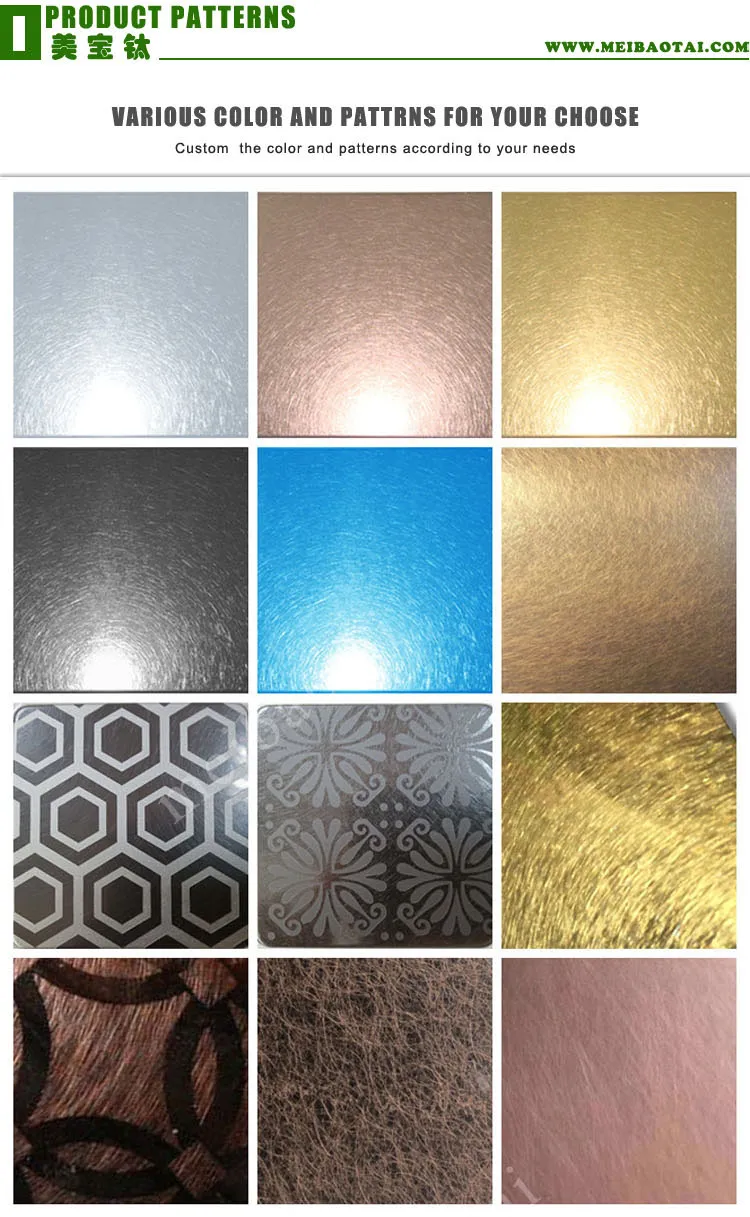 Anti Brass Copper Color Kitchen Appliance Material Decorative Plate 1219*2438mm 0.75mm 201 Stainless Steel Sheet