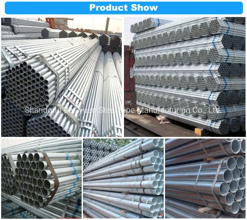 ASTM A53 Construction Materials Schedule 40 2mm Thickness Galvanized Steel Pipe
