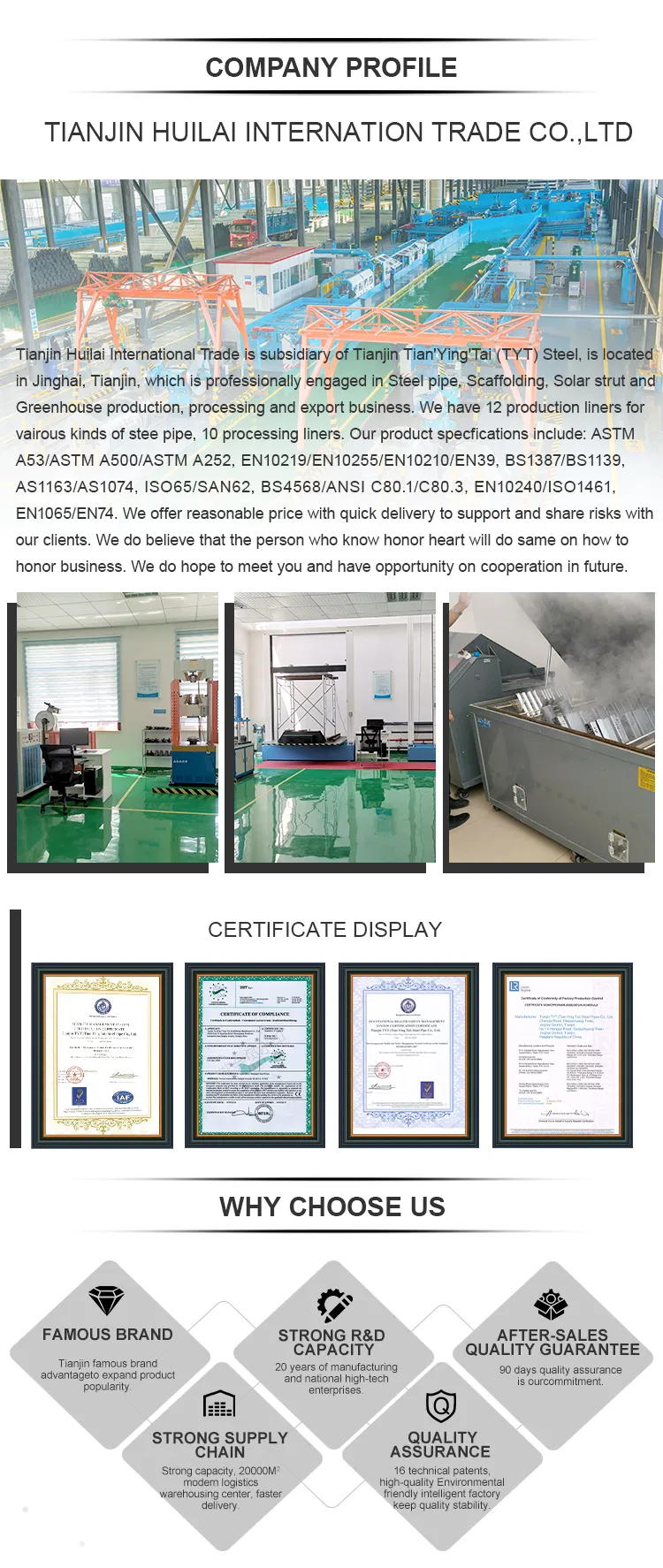 Building Material Pre Galvanized Mild Steel Hollow Section