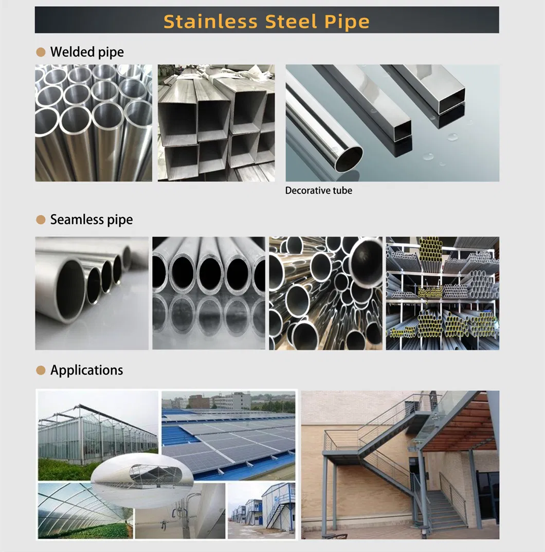 Good Quality Factory Directly ASTM 1/2 Inch Sch 10s ASTM A312 TP304 Tp316 Stainless Steel Pipe Tube