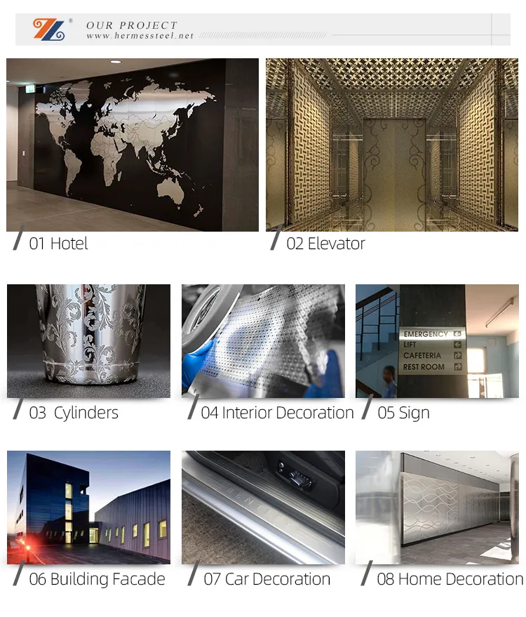 High Quality 304 Stainless Steel Etching Sheet for Home Decoration