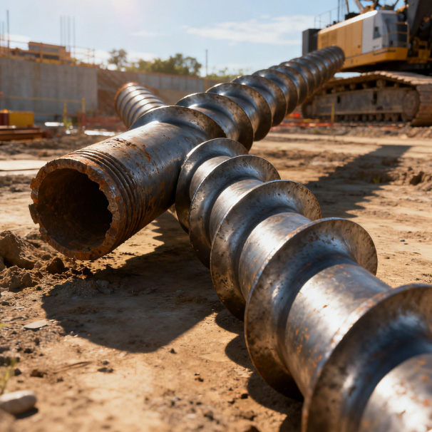 Large-diameter spiral pipe piles