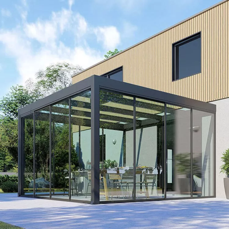Opening Glass Roof Pergola