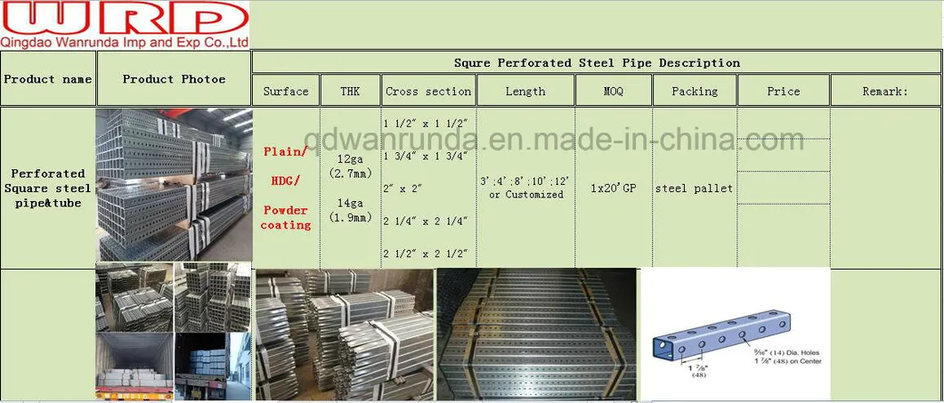 Perforated Square Tubes