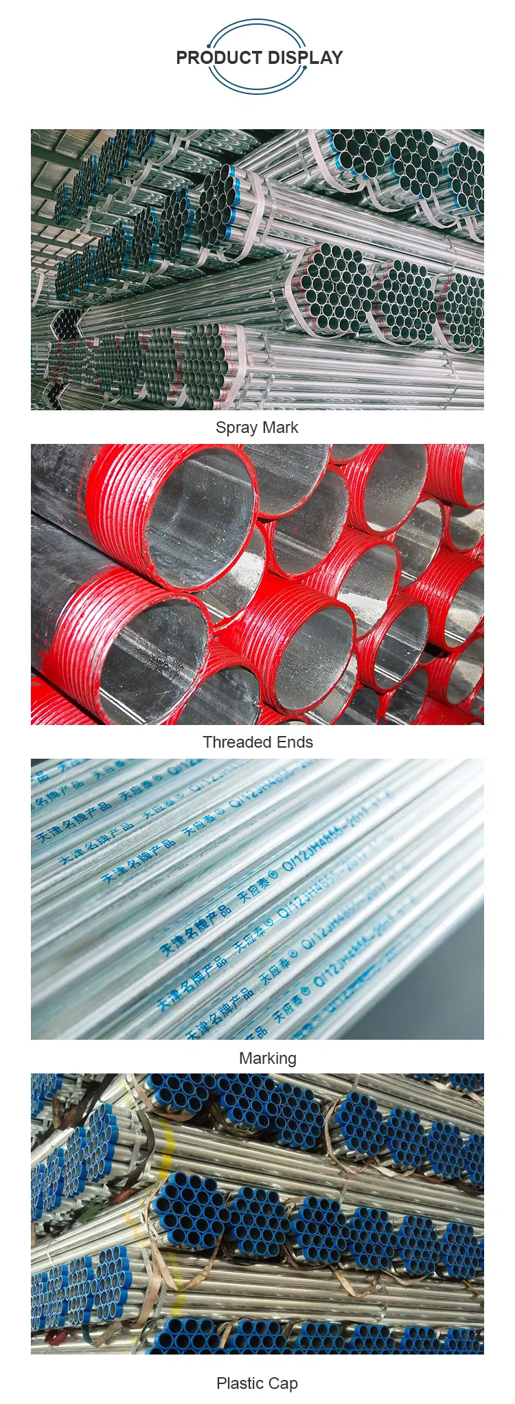Stm A53 Z80 Round Square Rectangular Oval Galvanized Steel Pipe