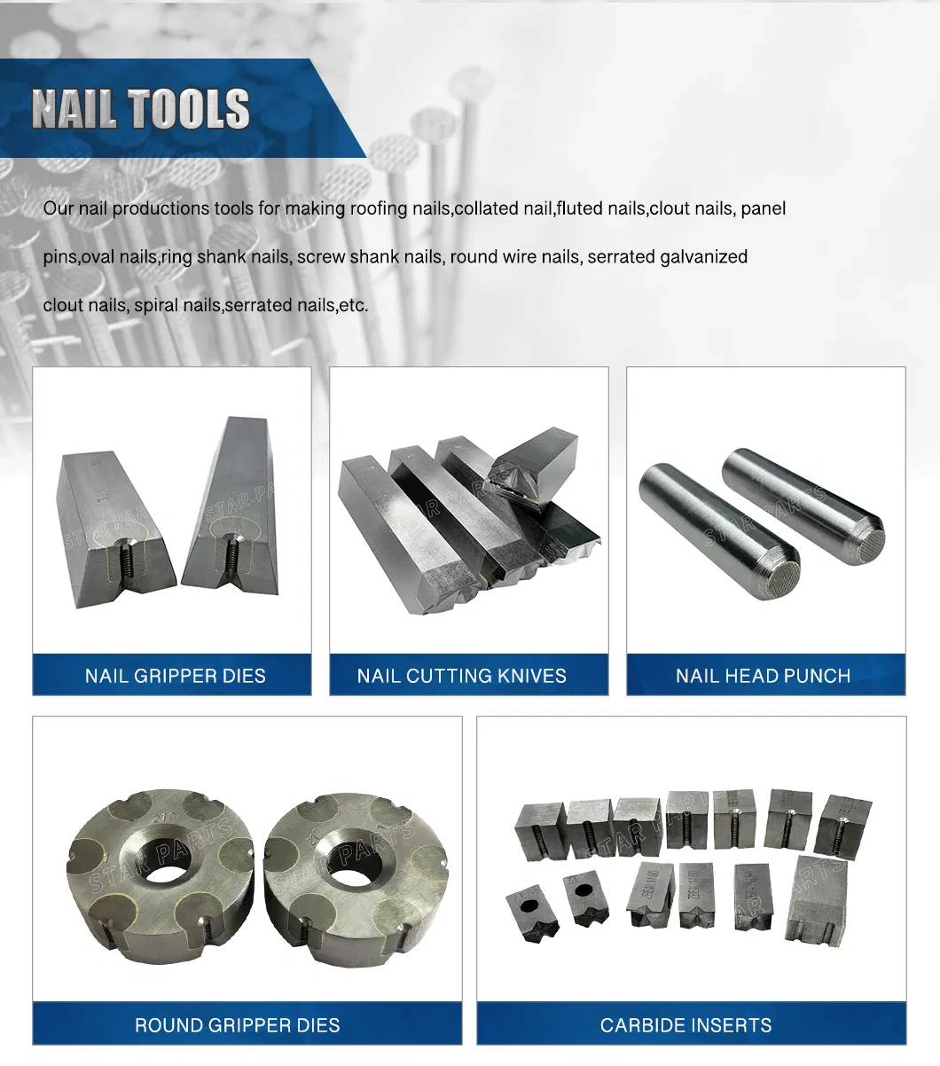 Tungsten Carbide Wire Nail Gripper Making Dies for Wafios Machine
